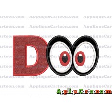 Super Mario Odyssey Eyes Applique Embroidery Design With Alphabet D