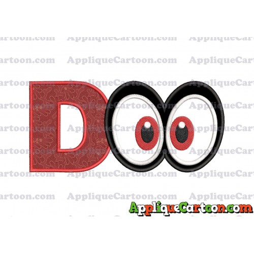 Super Mario Odyssey Eyes Applique Embroidery Design With Alphabet D