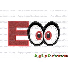 Super Mario Odyssey Eyes Applique Embroidery Design With Alphabet E