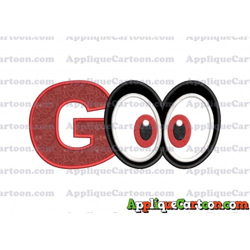 Super Mario Odyssey Eyes Applique Embroidery Design With Alphabet G
