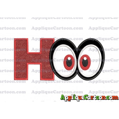 Super Mario Odyssey Eyes Applique Embroidery Design With Alphabet H