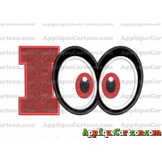 Super Mario Odyssey Eyes Applique Embroidery Design With Alphabet I