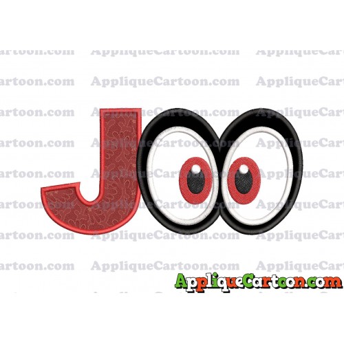 Super Mario Odyssey Eyes Applique Embroidery Design With Alphabet J