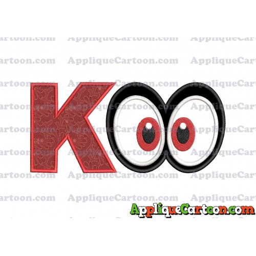 Super Mario Odyssey Eyes Applique Embroidery Design With Alphabet K