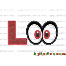 Super Mario Odyssey Eyes Applique Embroidery Design With Alphabet L