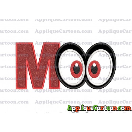 Super Mario Odyssey Eyes Applique Embroidery Design With Alphabet M