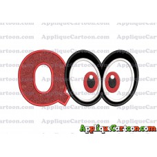 Super Mario Odyssey Eyes Applique Embroidery Design With Alphabet Q