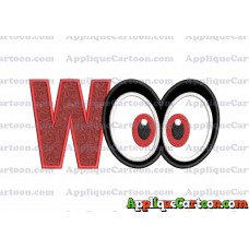 Super Mario Odyssey Eyes Applique Embroidery Design With Alphabet W