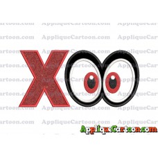 Super Mario Odyssey Eyes Applique Embroidery Design With Alphabet X