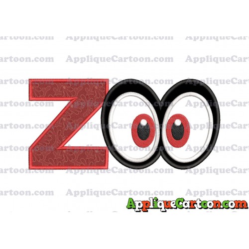 Super Mario Odyssey Eyes Applique Embroidery Design With Alphabet Z