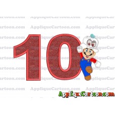 Super Mario Odyssey With Cappy Hat Applique 01 Embroidery Design Birthday Number 10