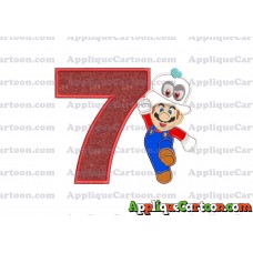 Super Mario Odyssey With Cappy Hat Applique 01 Embroidery Design Birthday Number 7