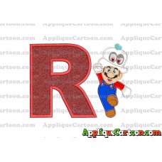 Super Mario Odyssey With Cappy Hat Applique 01 Embroidery Design With Alphabet R