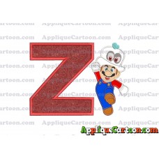 Super Mario Odyssey With Cappy Hat Applique 01 Embroidery Design With Alphabet Z