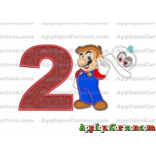 Super Mario Odyssey With Cappy Hat Applique 02 Embroidery Design Birthday Number 2