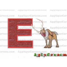 Sven Frozen Applique Design With Alphabet E