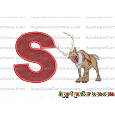 Sven Frozen Applique Design With Alphabet S