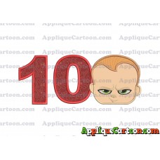 The Boss Baby Applique Embroidery Design Birthday Number 10