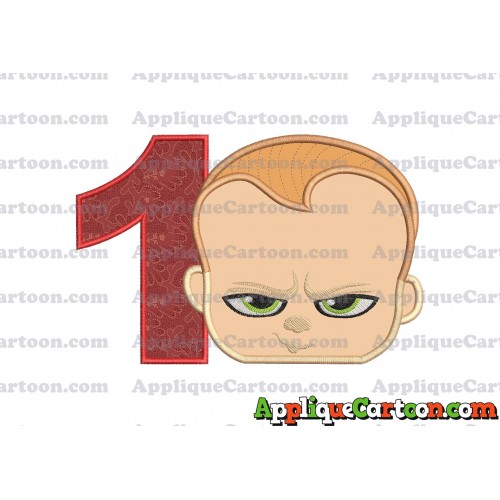 The Boss Baby Applique Embroidery Design Birthday Number 1
