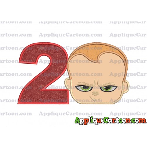 The Boss Baby Applique Embroidery Design Birthday Number 2