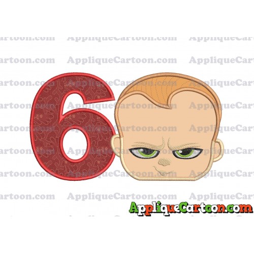The Boss Baby Applique Embroidery Design Birthday Number 6