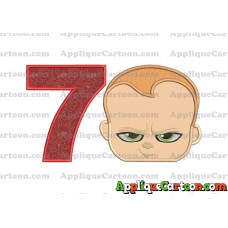 The Boss Baby Applique Embroidery Design Birthday Number 7