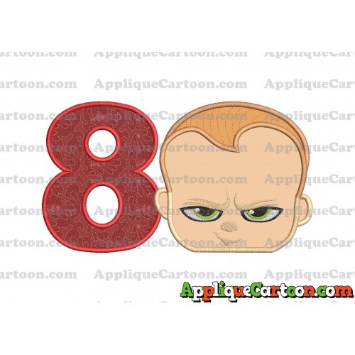 The Boss Baby Applique Embroidery Design Birthday Number 8