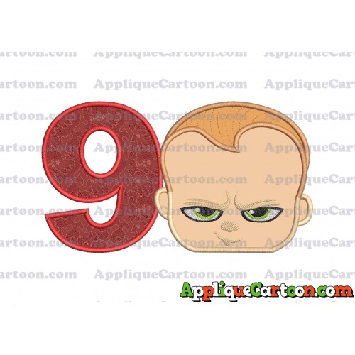 The Boss Baby Applique Embroidery Design Birthday Number 9