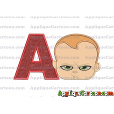 The Boss Baby Applique Embroidery Design With Alphabet A