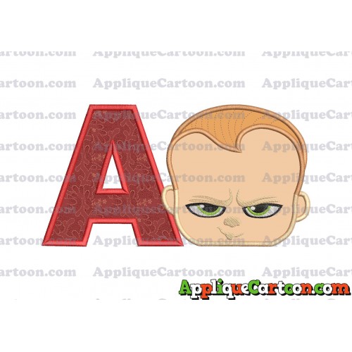 The Boss Baby Applique Embroidery Design With Alphabet A