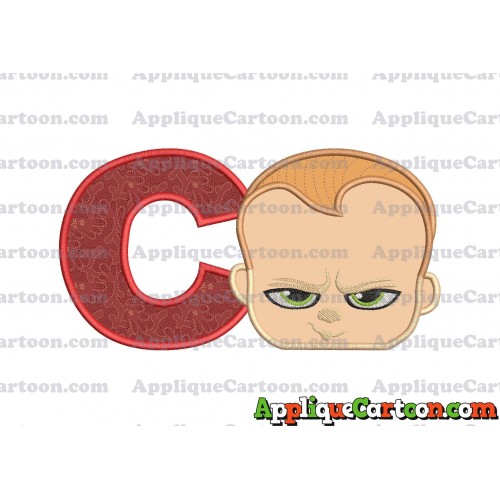 The Boss Baby Applique Embroidery Design With Alphabet C