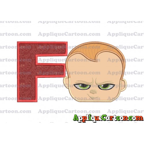 The Boss Baby Applique Embroidery Design With Alphabet F