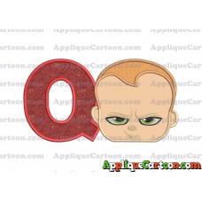 The Boss Baby Applique Embroidery Design With Alphabet Q