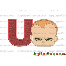 The Boss Baby Applique Embroidery Design With Alphabet U