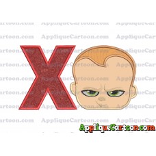 The Boss Baby Applique Embroidery Design With Alphabet X