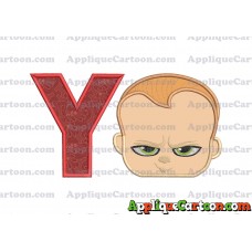 The Boss Baby Applique Embroidery Design With Alphabet Y