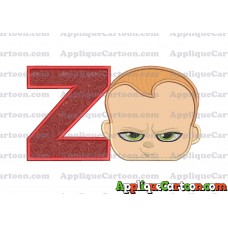 The Boss Baby Applique Embroidery Design With Alphabet Z