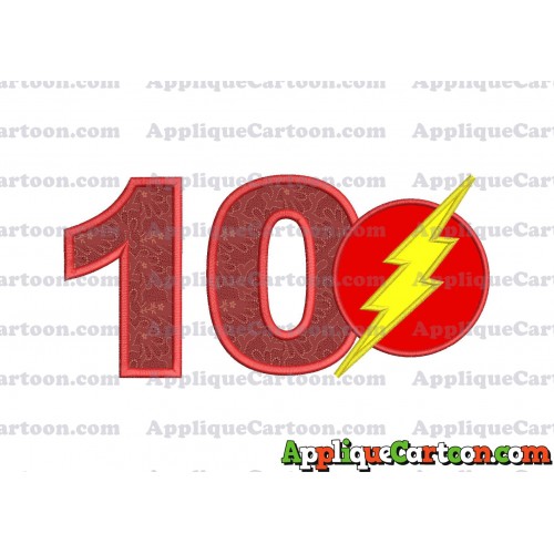 The Flash Applique Embroidery Design Birthday Number 10