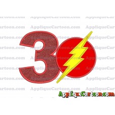 The Flash Applique Embroidery Design Birthday Number 3