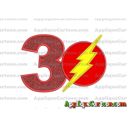 The Flash Applique Embroidery Design Birthday Number 3