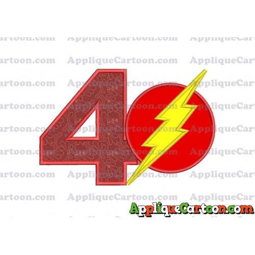 The Flash Applique Embroidery Design Birthday Number 4