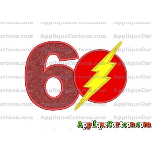 The Flash Applique Embroidery Design Birthday Number 6