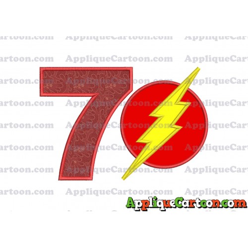 The Flash Applique Embroidery Design Birthday Number 7