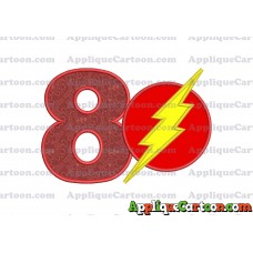 The Flash Applique Embroidery Design Birthday Number 8