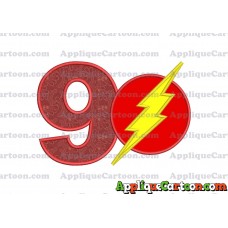 The Flash Applique Embroidery Design Birthday Number 9