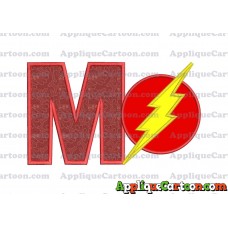 The Flash Applique Embroidery Design With Alphabet M