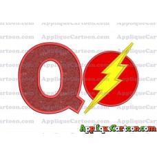 The Flash Applique Embroidery Design With Alphabet Q