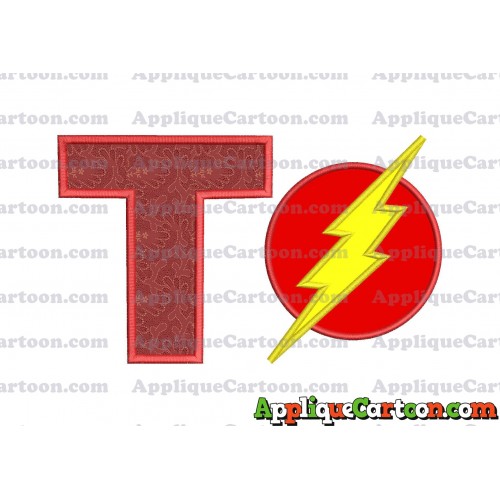 The Flash Applique Embroidery Design With Alphabet T