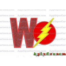 The Flash Applique Embroidery Design With Alphabet W