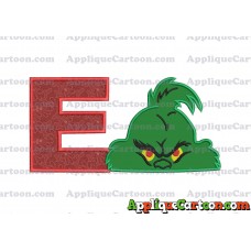 The Grinch Head Applique Embroidery Design With Alphabet E